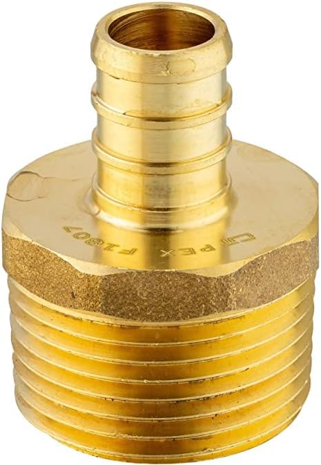 Pex 1/2" x 1/2" NPT Male Adapter Brass Crimp Fitting (Pack of 10)