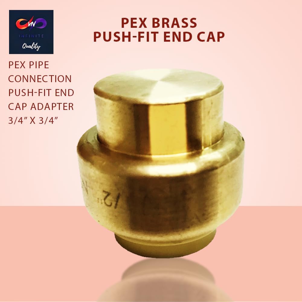 3/4" - 1/2" - Push Fit End Cap - Push Cap to Connect Plumbing Fitting Push Cap - Push to Connect Plumbing Fitting