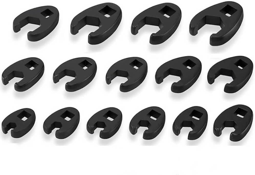 Large & Small Metric Crowfoot Wrench Set, 15 Piece - 8mm to 24mm