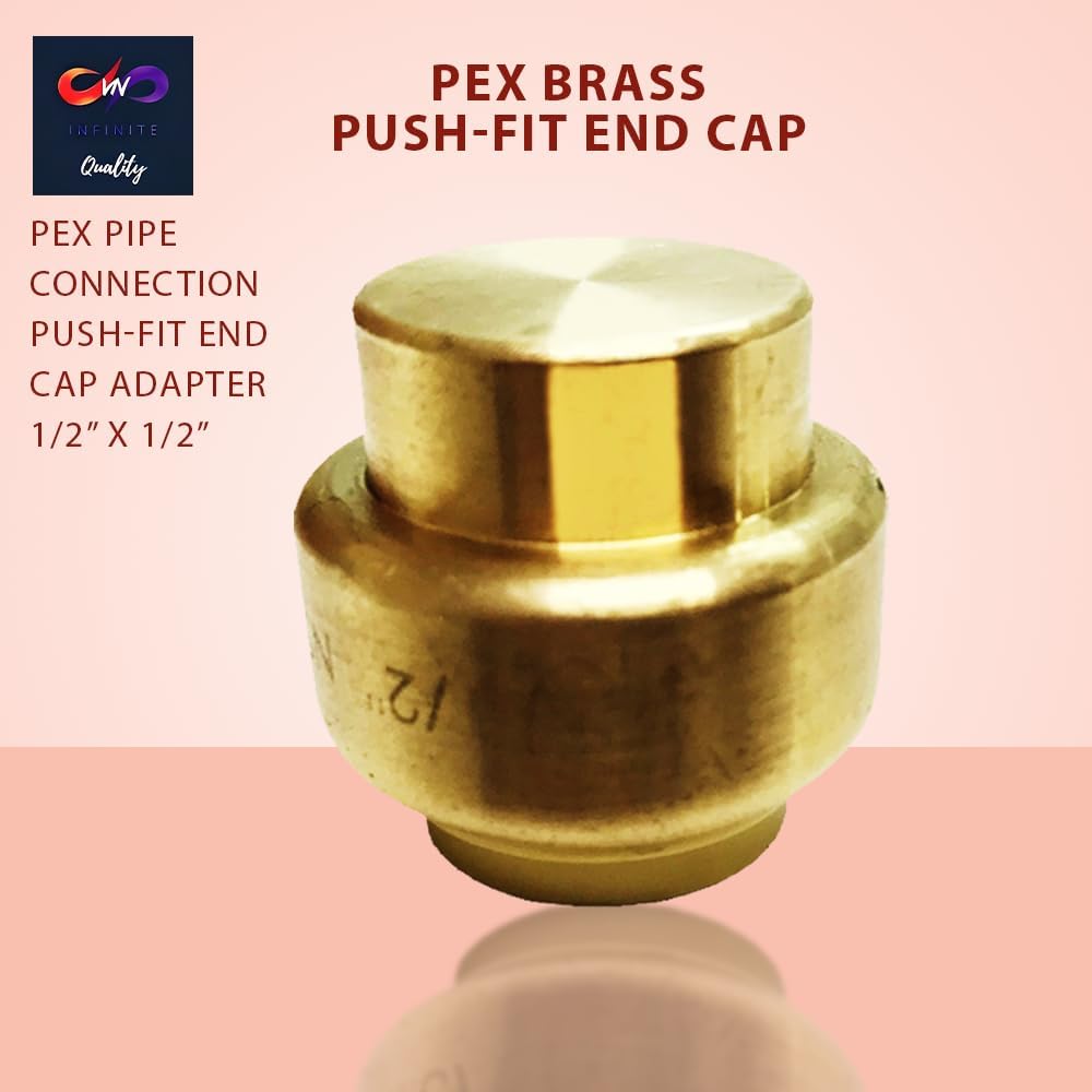 3/4" - 1/2" - Push Fit End Cap - Push Cap to Connect Plumbing Fitting Push Cap - Push to Connect Plumbing Fitting