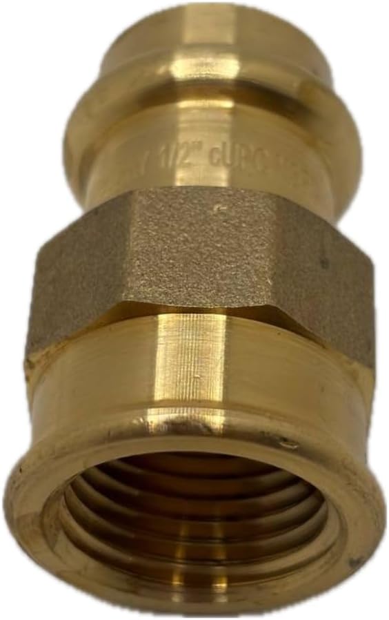 ProPress Fittings 1/2" - 3/4" Female Adapter - Press Brass Adapter Fittings 1/2" x 1/2" - 3/4" x 3/4" Female NPT Adapter - Connection for Residential, Commercial