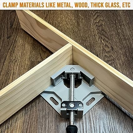 Single Handle 90 Degree Right Angle Clamp - Adjustable Aluminium Alloy Quick Grip Corner Clip Clamp Tool for Woodworking, Welding, Photo Frame and Other Projects