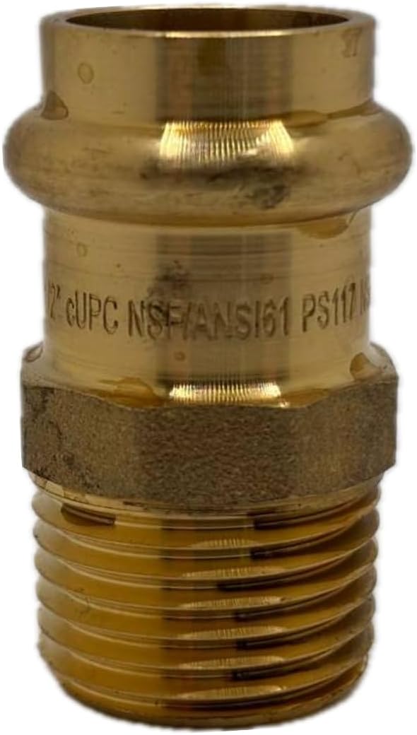 1/2" - 3/4" ProPress Fittings - Male Adapter - Press Brass Adapter Fittings Male NPT Adapter - Connection for Residential, Commercial