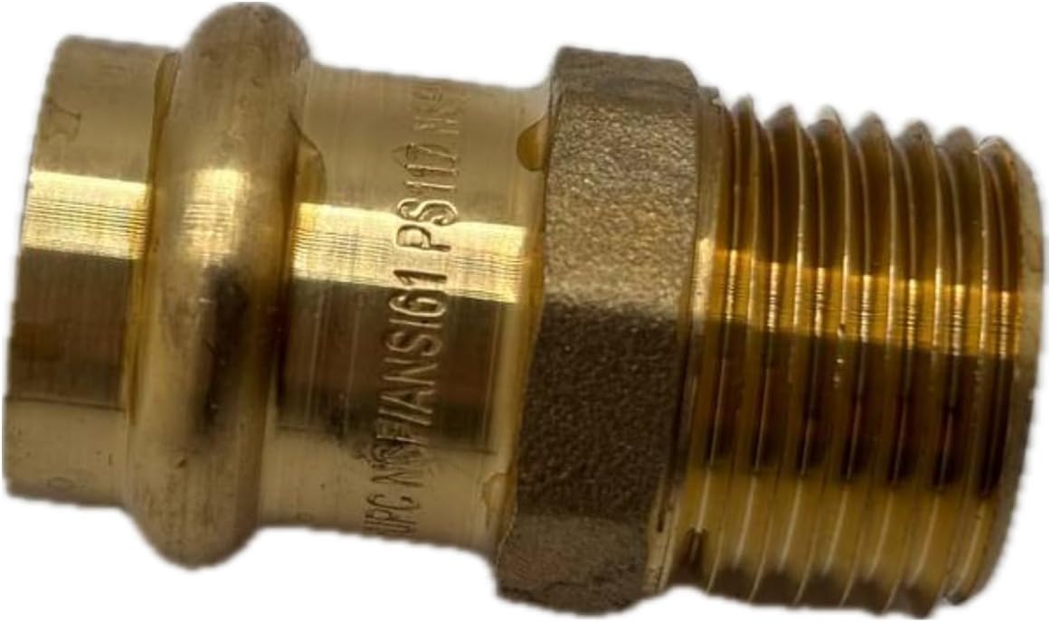 1/2" - 3/4" ProPress Fittings - Male Adapter - Press Brass Adapter Fittings Male NPT Adapter - Connection for Residential, Commercial
