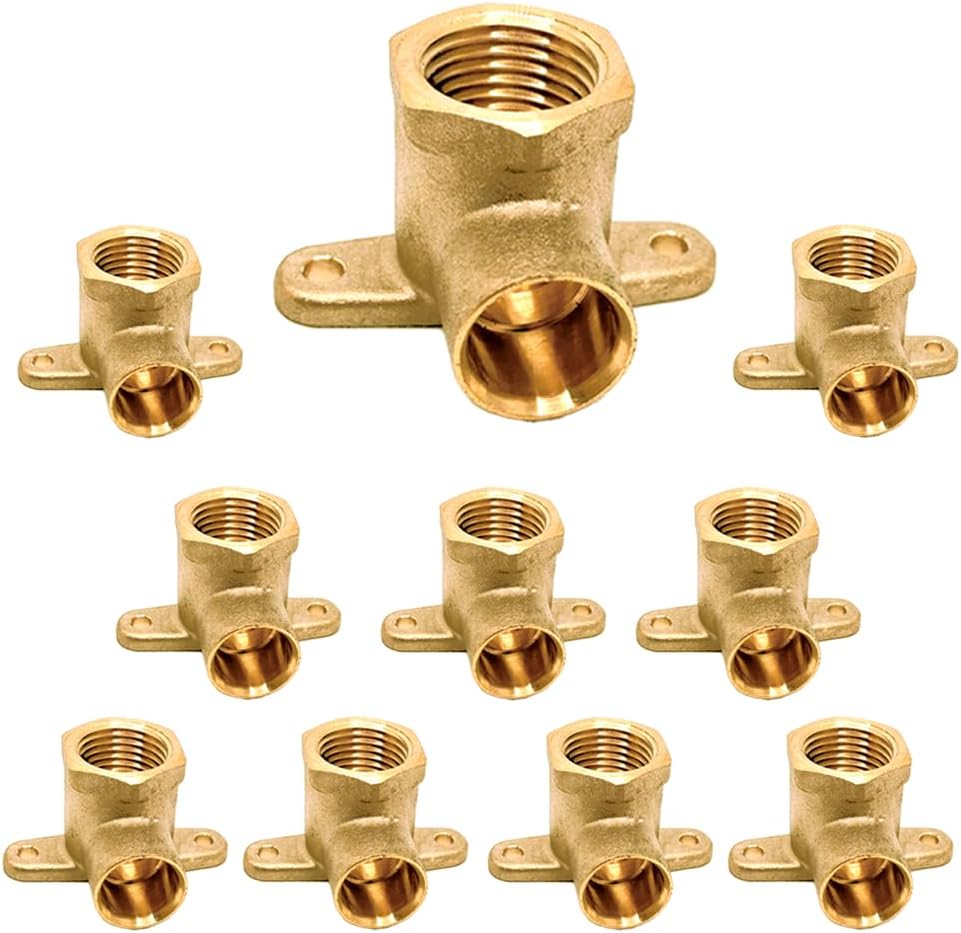 1/2" C x 1/2" - FIP Drop Ear Elbow - Heavy Duty Stress Corrosion Cracking Resistant Brass Elbow Fitting for Plumbing Fitting