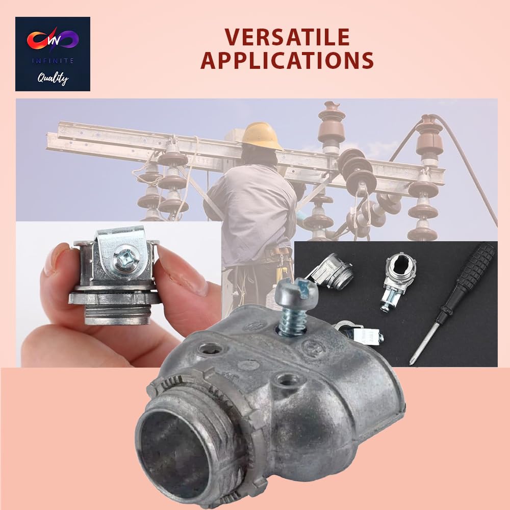 3/8" Flexible Metal Conduit Duplex Connector FMC 3/8" 90 Degree Flex Duplex Box Connector for Flexible Metallic Conduit, AC, MC, or NM Sheathed Cable