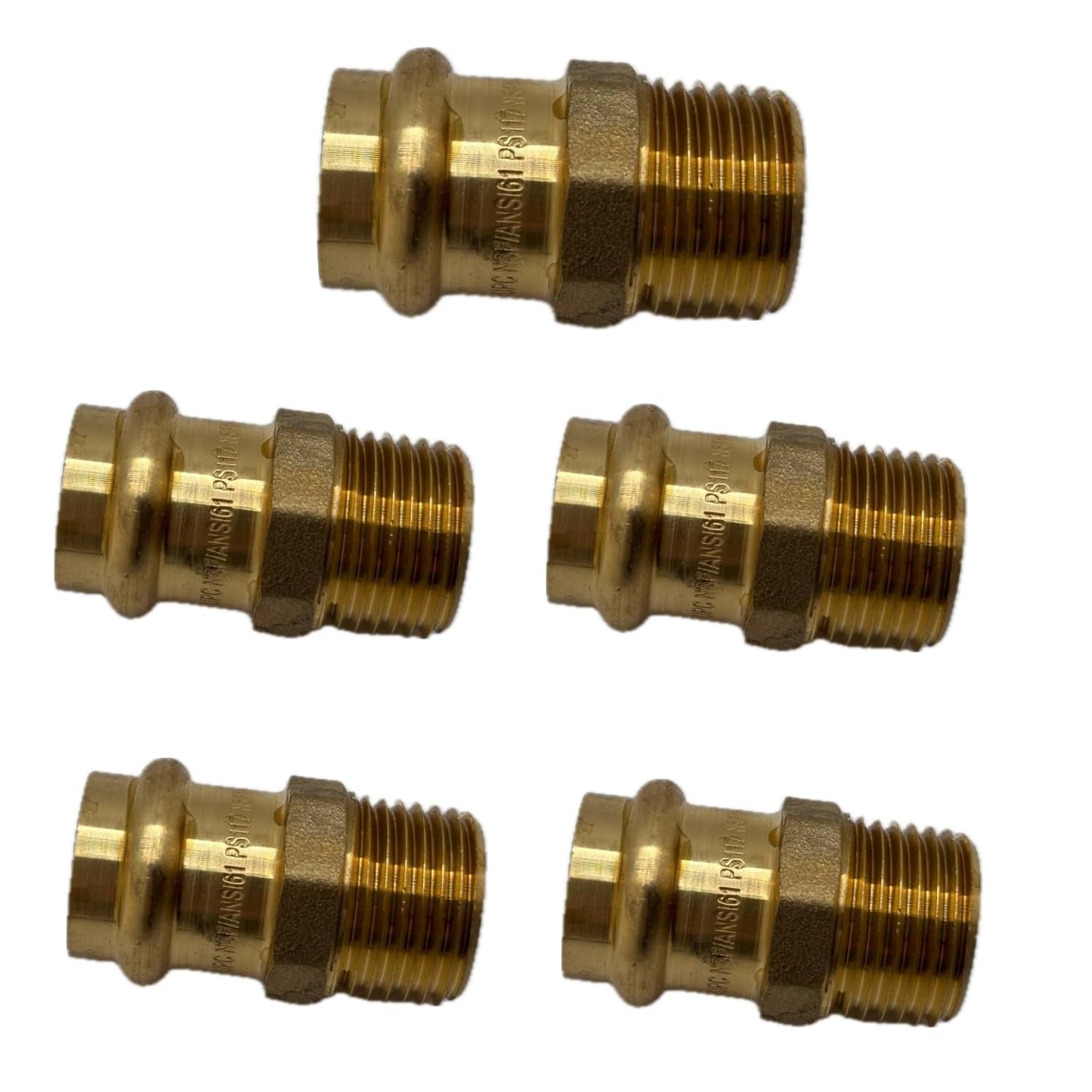 1/2" - 3/4" ProPress Fittings - Male Adapter - Press Brass Adapter Fittings Male NPT Adapter - Connection for Residential, Commercial
