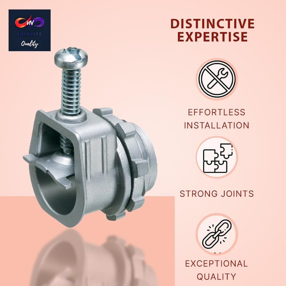 3/8" Flexible Metal Conduit (FMC) Saddle Connectors Flex Saddle Box Connector, for AC MC NM 3/8" Lock Saddle Connector Conduit Fitting