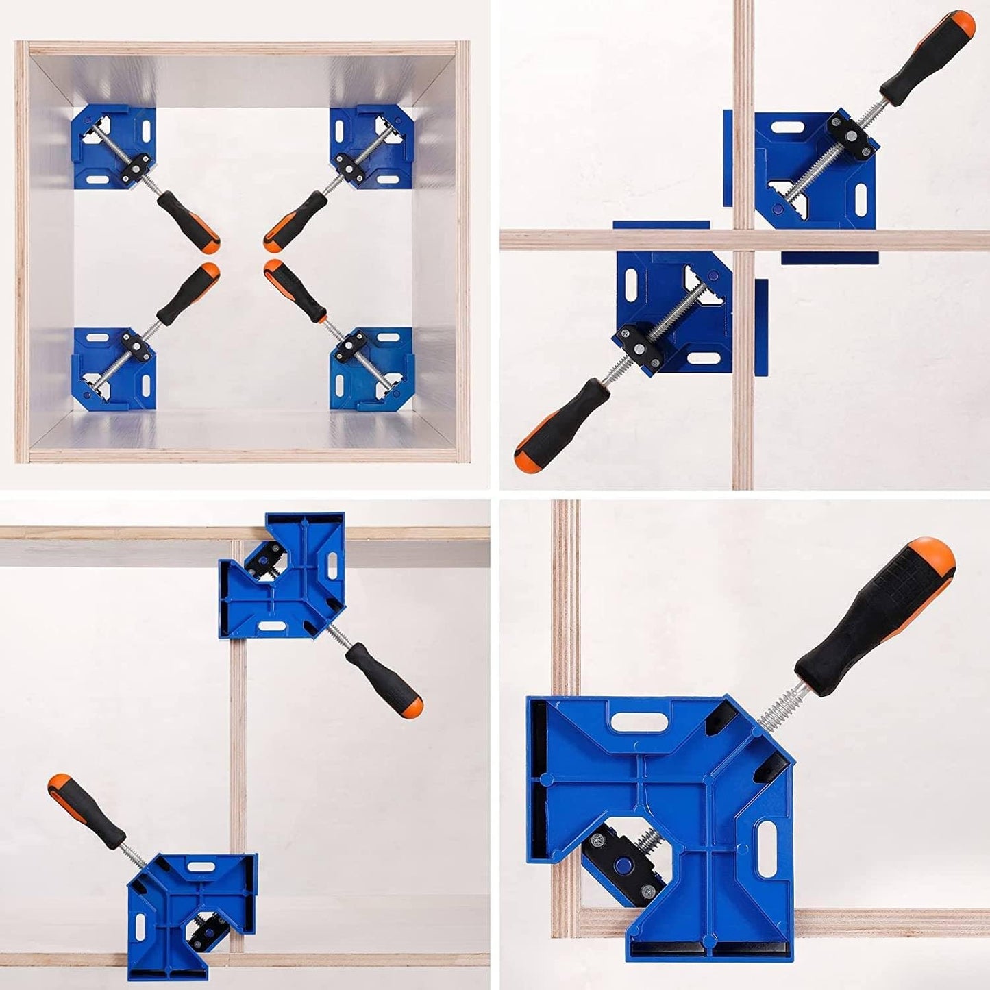 Single Handle 90 Degree Right Angle Clamp - Adjustable Aluminium Alloy Quick Grip Corner Clip Clamp Tool for Woodworking, Welding, Photo Frame and Other Projects