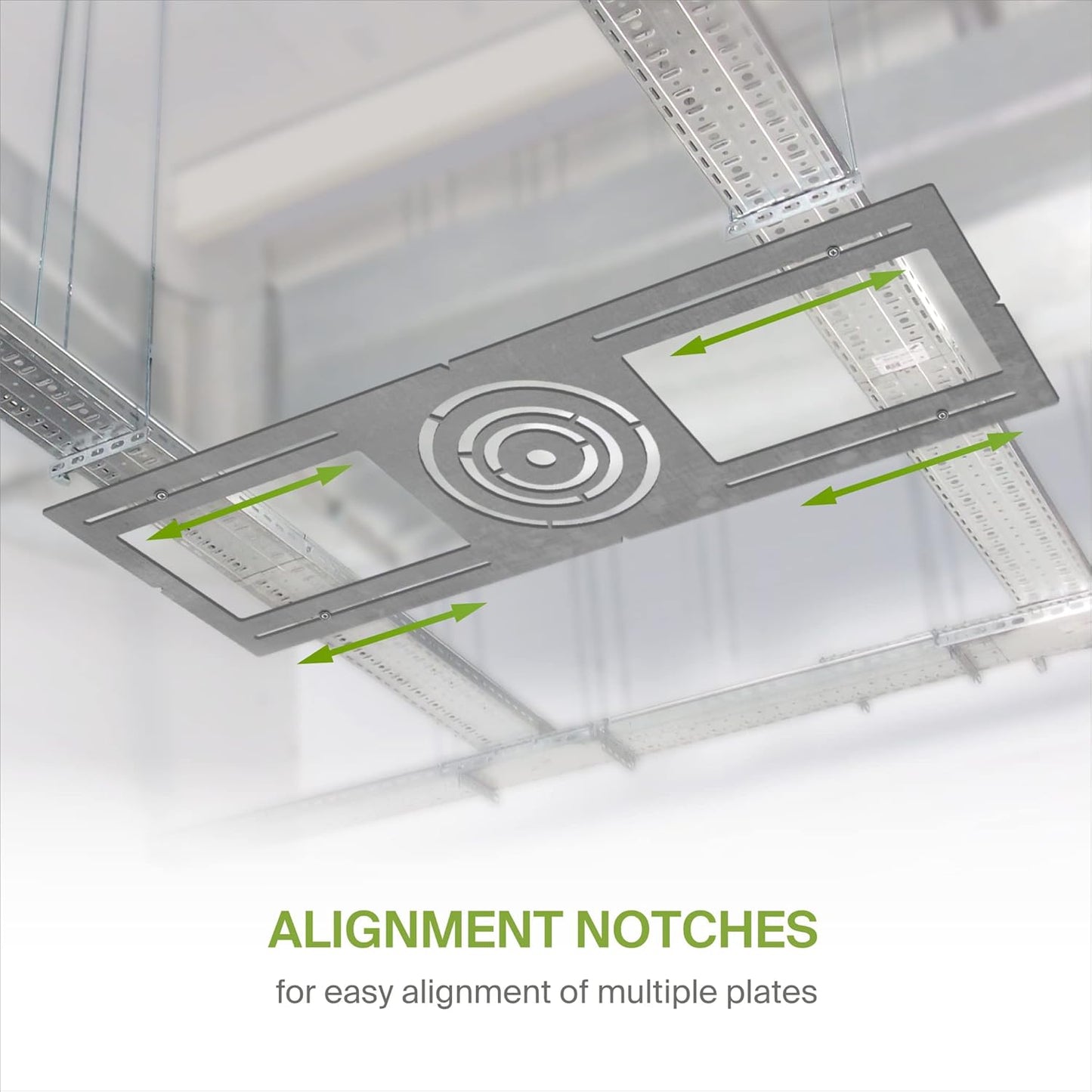 New Construction Mounting Plate with Symmetric Round Hole 3/4/6 inch for LED Recessed Light, Flat Steel Rough-in Bracket Fixture for LED Light, Can Light, Junction Box