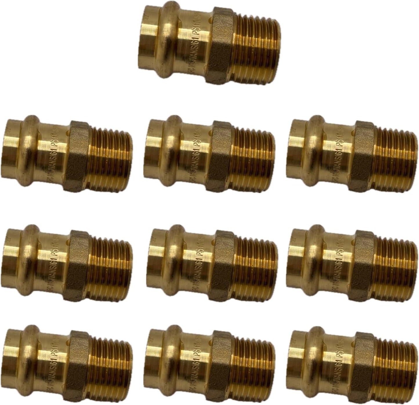 1/2" - 3/4" ProPress Fittings - Male Adapter - Press Brass Adapter Fittings Male NPT Adapter - Connection for Residential, Commercial