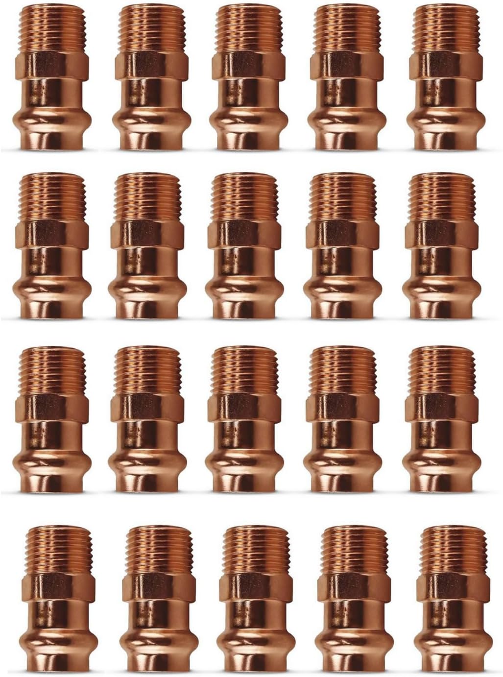 1/2" - 3/4" ProPress Fittings Male Adapter - Pressure Copper Fitting P x Male NPT - Connection for Residential, Commercial - Durable, Reliable
