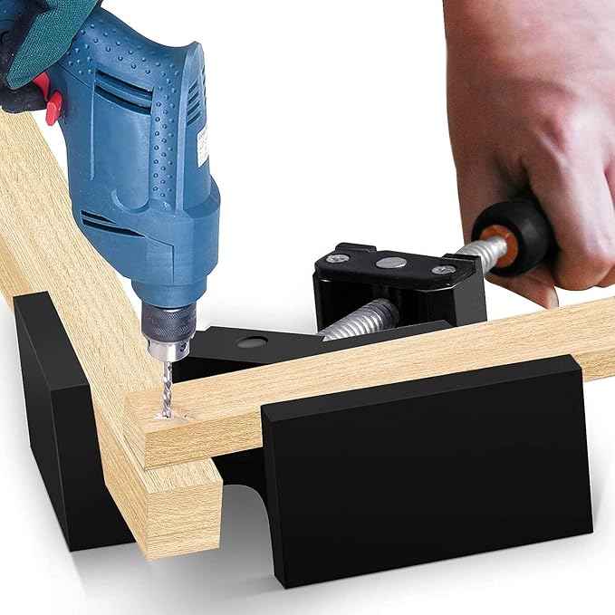 Single Handle 90 Degree Right Angle Clamp - Adjustable Aluminium Alloy Quick Grip Corner Clip Clamp Tool for Woodworking, Welding, Photo Frame and Other Projects