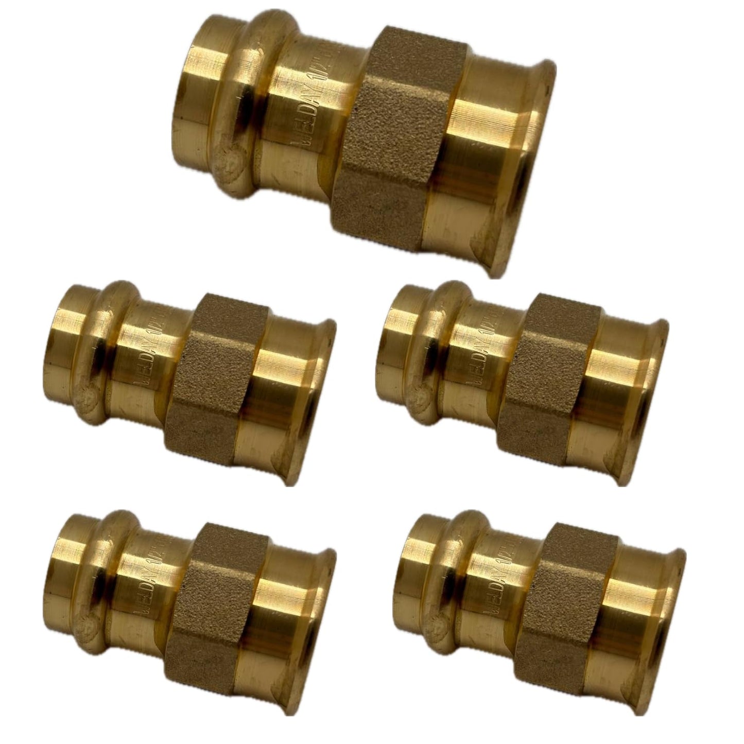 ProPress Fittings 1/2" - 3/4" Female Adapter - Press Brass Adapter Fittings 1/2" x 1/2" - 3/4" x 3/4" Female NPT Adapter - Connection for Residential, Commercial