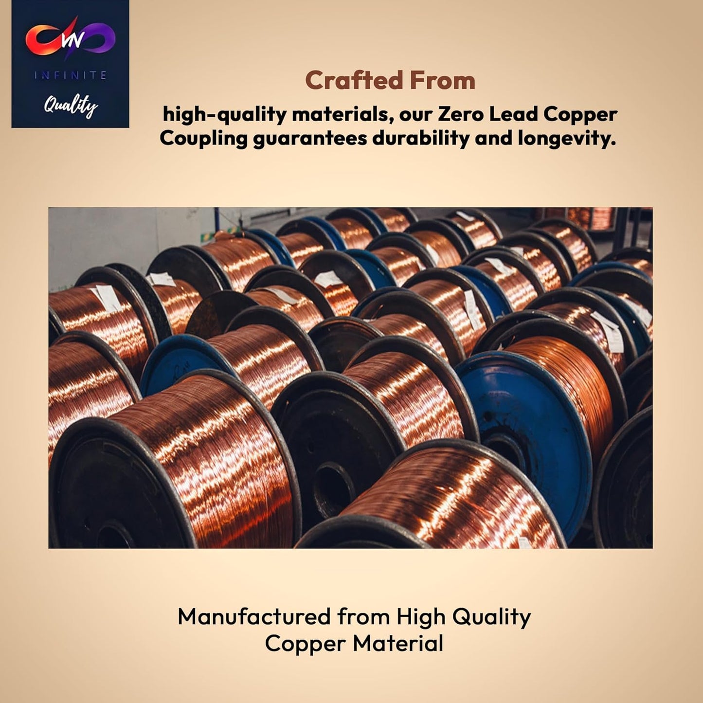 1" - 1/2" - 3/4" ProPress Fitting Copper Coupling – Zero Lead Copper Coupling with Stop Press x Press Straight Coupling – Easy to Install and Reliable Fitting