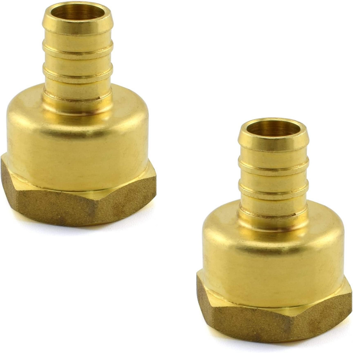 1/2" PEX to 1/2" NPT Female Thread Pipe Fitting Lead-Free Brass Barb Crimp Pipe Straight Coupling Adapter (Pack of 10)