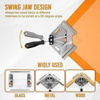 Single Handle 90 Degree Right Angle Clamp - Adjustable Aluminium Alloy Quick Grip Corner Clip Clamp Tool for Woodworking, Welding, Photo Frame and Other Projects