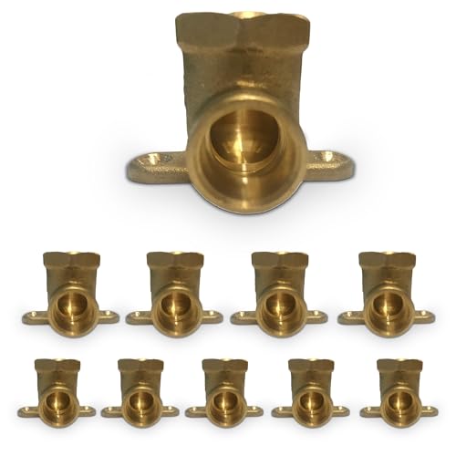 FIP Drop Ear Elbow - 1/2" C x 1/2" Heavy Duty Stress Corrosion Cracking Resistant Brass Elbow Fitting for Plumbing Fitting - Pack of 5