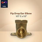1/2" C x 1/2" - FIP Drop Ear Elbow - Heavy Duty Stress Corrosion Cracking Resistant Brass Elbow Fitting for Plumbing Fitting