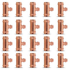 Propress - 3/4"x1/2"x1/2"  - 3/4"x3/4"x1/2" - Reducing Tee Brass Barb Crimp Fittings - Propress Pex Crimping Tool Fittings - Brass Crimp Fittings For Pex Tubing Connection