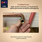 1/2" C x 1/2" - FIP Drop Ear Elbow - Heavy Duty Stress Corrosion Cracking Resistant Brass Elbow Fitting for Plumbing Fitting