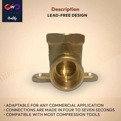 1/2" C x 1/2" - FIP Drop Ear Elbow - Heavy Duty Stress Corrosion Cracking Resistant Brass Elbow Fitting for Plumbing Fitting