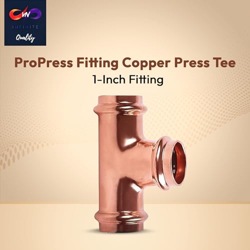 ProPress Fitting Copper Press Tee - 3/4" Zero Lead Pro Press Copper Plumbing Pipe Fitting Connection Tool for Commercial and Residential Use - Pack of 10