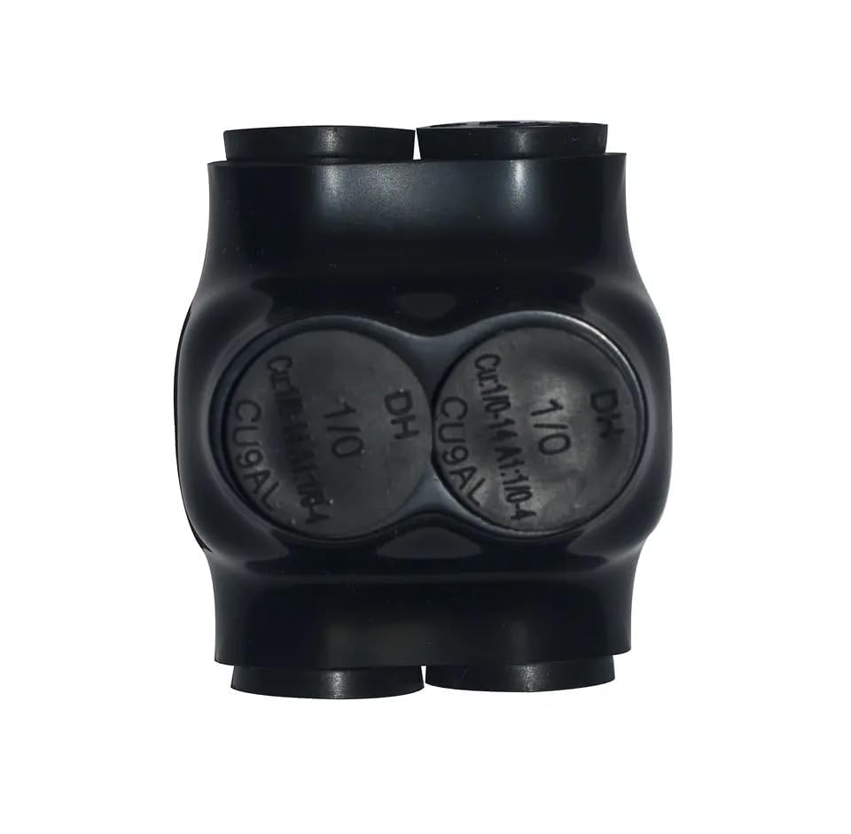 Insulated Splice Connector 2 Ports Multi-Tap Wire Connectors 1/0-14AWG Wide Polaris Connector 3/16" Aluminum and Copper Connector Pre-Filled with Oxide Inhibiting Compound