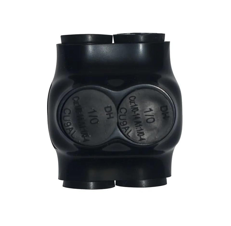 Insulated Splice Connector 2 Ports Multi-Tap Wire Connectors 1/0-14AWG Wide Polaris Connector 3/16" Aluminum and Copper Connector Pre-Filled with Oxide Inhibiting Compound