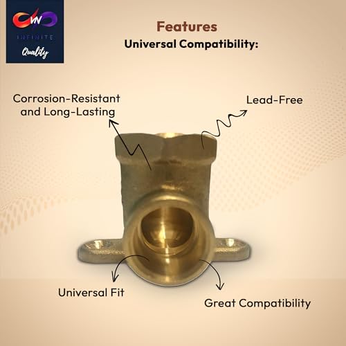 1/2" C x 1/2" - FIP Drop Ear Elbow - Heavy Duty Stress Corrosion Cracking Resistant Brass Elbow Fitting for Plumbing Fitting