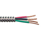 8/3 Metal Clad MC Cable 25ft - 50ft Coil, Metal Clad Type 8 AWG 3 - Cable with Ground Aluminium Armor Stranded Copper Conductor - for Indoor