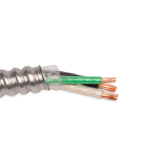 8/2 Metal Clad MC Cable with Ground - Aluminium Armored Stranded Copper Conductors - Cable for Indoor
