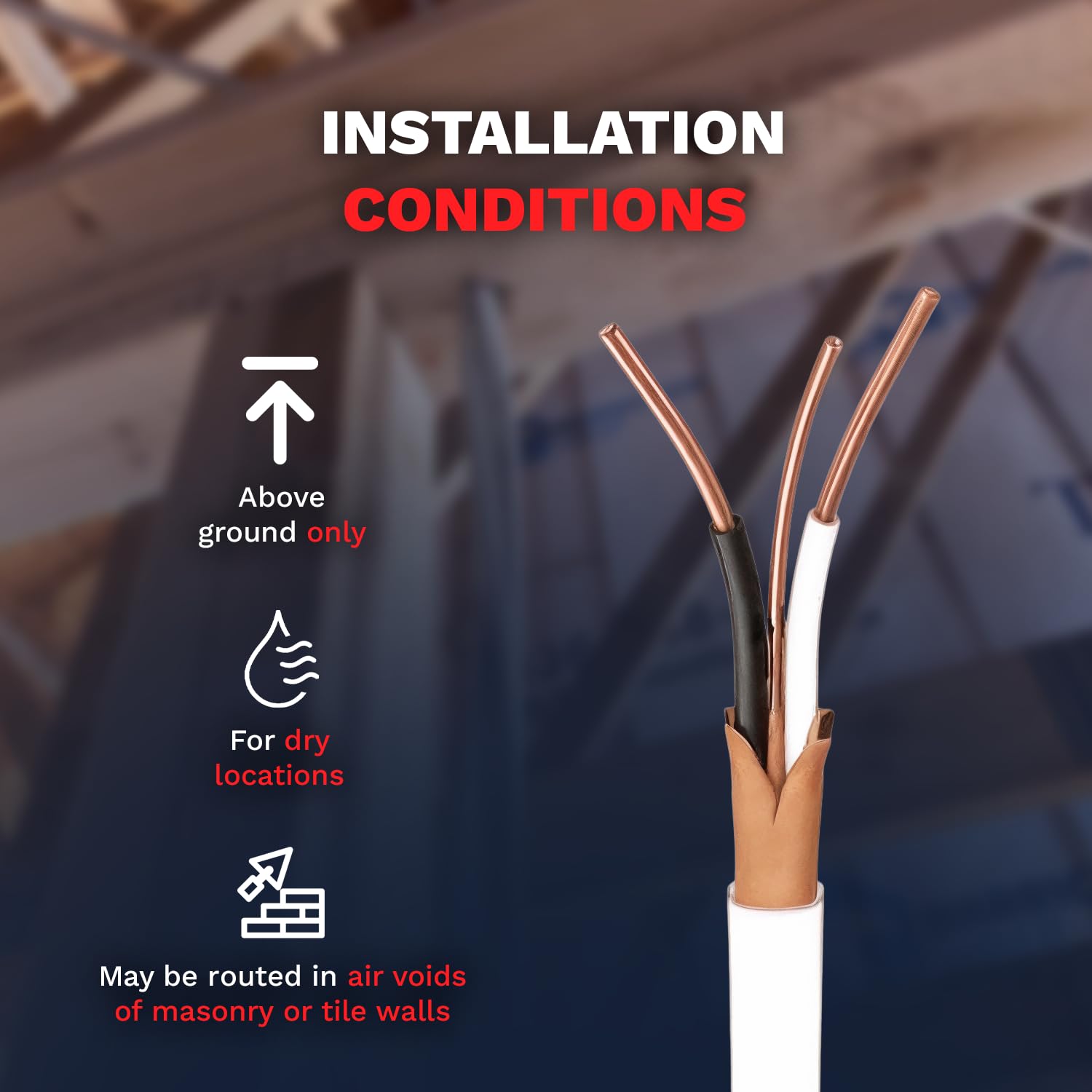 Solid Indoor Wire 14/2 W/G NMB Cable 25ft-50ft-250ft Coil - Copper Building Wire Cable SW 28827423