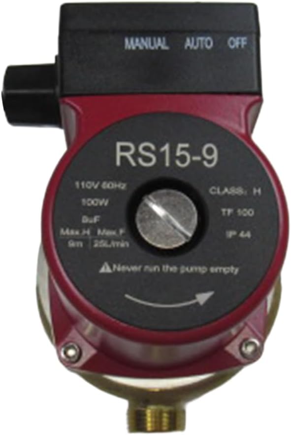 110V 120W Water Pressure Booster Pump Brass Hot Water Circulation Recirculating Pump with US plug for Floor Boiler Hot Water Heater System (DM15-90 Red)