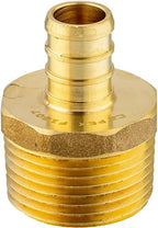 Pex 1/2" x 1/2" NPT Male Adapter Brass Crimp Fitting (Pack of 10)