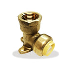 1/2" x 1/2" - 90 Degree Drop Ear Elbow - Push Fit Plumbing Fittings - NPT Female Adapter with Disconnect Clip - Push-to-Connect - PEX Fittings for PE-RT, CPVC Pipe