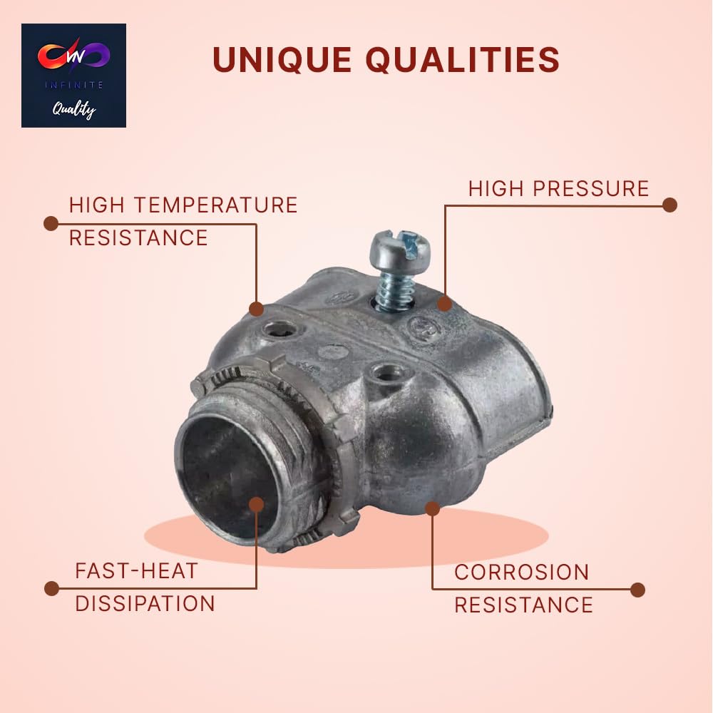 3/8" Flexible Metal Conduit Duplex Connector FMC 3/8" 90 Degree Flex Duplex Box Connector for Flexible Metallic Conduit, AC, MC, or NM Sheathed Cable