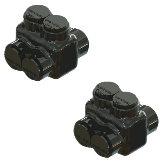 Insulated Splice Connector 2 Ports Wire Connectors 3/0-6AWG Wide Polaris Connector 7/32" Aluminum and Copper Insulated Wire Split Bolt Connector Pre-Filled with Oxide Inhibiting Compound Pack of 2