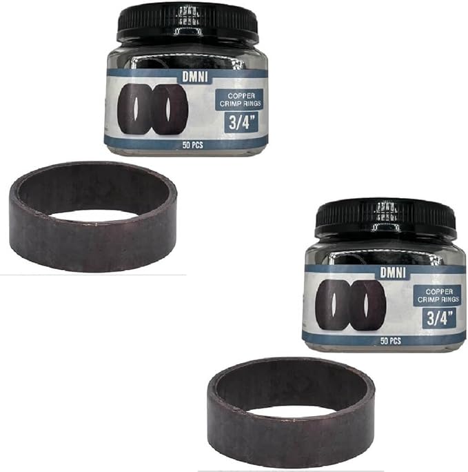 Pex Crimp Rings 3/4" Pipe Fitting For Pex Pipe Tube System - Black Oxidized Surface Treatments - 50 PCS