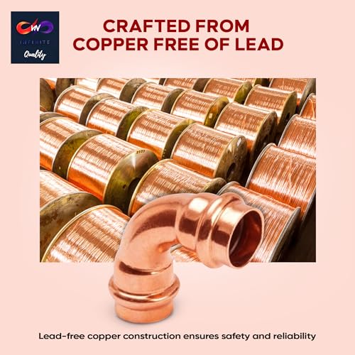 1" - 1/2" - 3/4" 90 Degree Elbow Copper Fitting - Copper Elbow Cpvc Pipe Fitting - Copper Elbow Pipe - 90 Degree Copper Elbow Pipe For Plumbing & Heating Systems