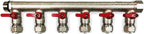 Loops 3/4" Plumbing PEX Manifolds w/ 1/2" Pex Ball Valves - 2 - 6 -Branch Radiant Heat Manifold - PEX Tubing Floor Heating Manifolds - Red or Blue Handles