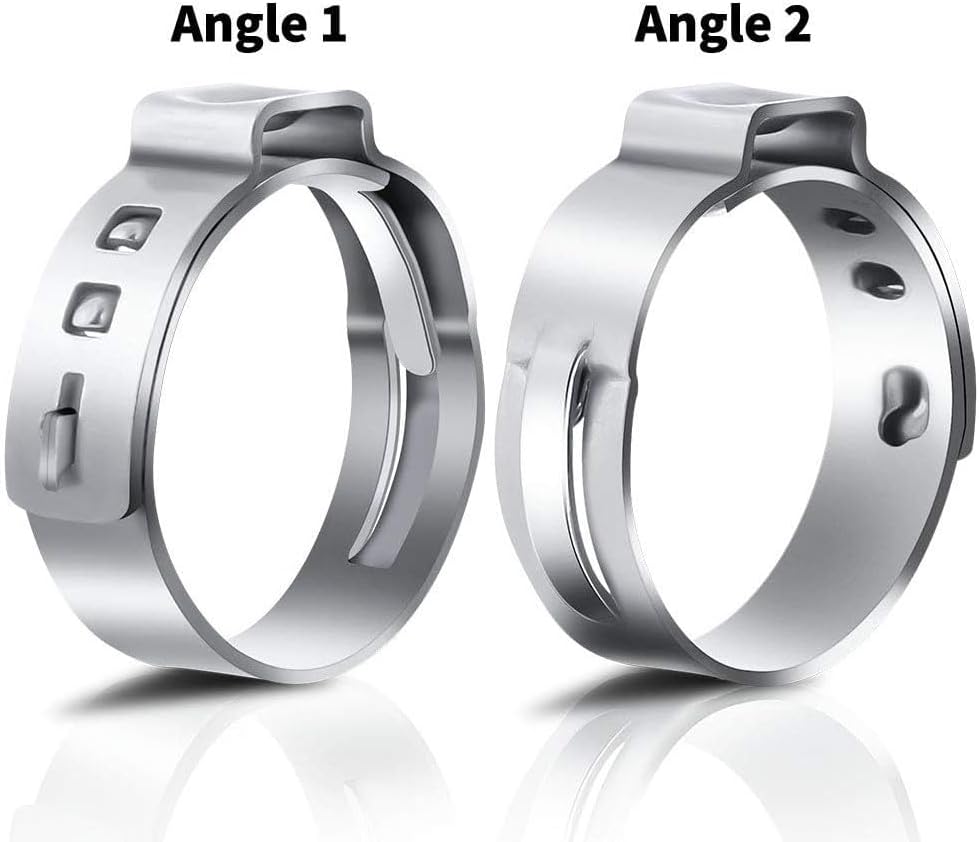 Stainless Steel Cinch Clamps Crimp Rings - 1/2" Pinch Clamps For Pex Tubing Pipe Fitting Connections - 100 PCS