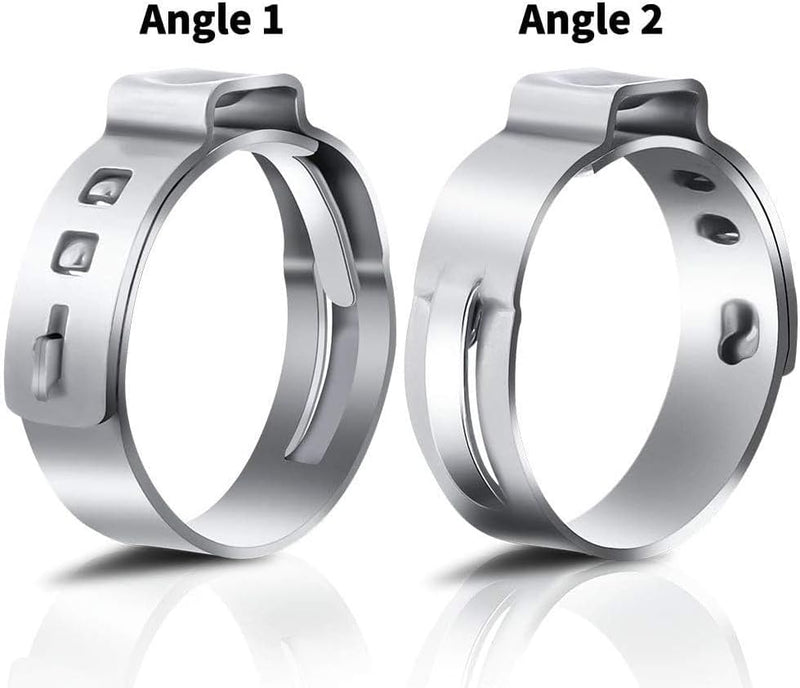 Stainless Steel Cinch Clamps Crimp Rings - 1/2" Pinch Clamps For Pex Tubing Pipe Fitting Connections - 100 PCS