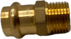 1/2" - 3/4" ProPress Fittings - Male Adapter - Press Brass Adapter Fittings Male NPT Adapter - Connection for Residential, Commercial