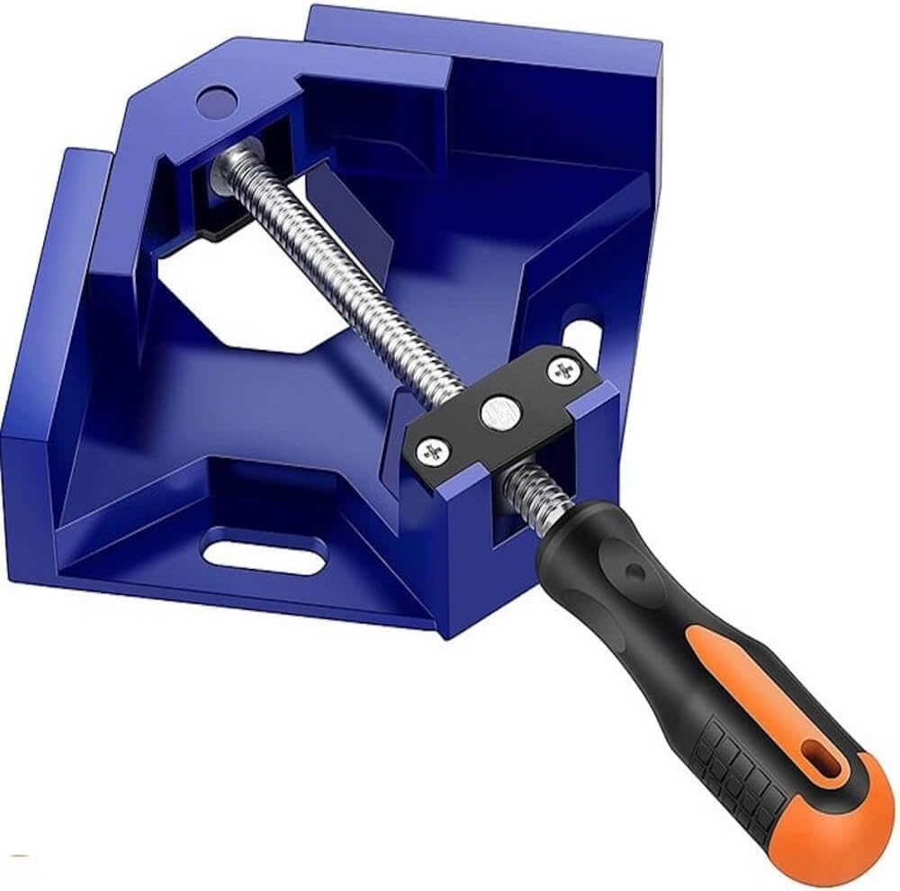 Single Handle 90 Degree Right Angle Clamp - Adjustable Aluminium Alloy Quick Grip Corner Clip Clamp Tool for Woodworking, Welding, Photo Frame and Other Projects