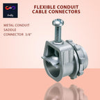 3/8" Flexible Metal Conduit (FMC) Saddle Connectors Flex Saddle Box Connector, for AC MC NM 3/8" Lock Saddle Connector Conduit Fitting