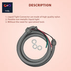 1/2" x 3/4" AC Whip Electrical Conduit Kit - 1/2" x 3/4" - Flexible Non-Metallic Liquid Tight - 10 Gauge Wires - Flexible Electrical Conduit - 90 Degree Connector