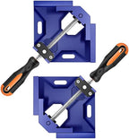 Single Handle 90 Degree Right Angle Clamp - Adjustable Aluminium Alloy Quick Grip Corner Clip Clamp Tool for Woodworking, Welding, Photo Frame and Other Projects
