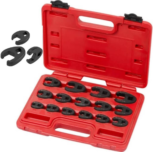 Large & Small Metric Crowfoot Wrench Set, 15 Piece - 8mm to 24mm