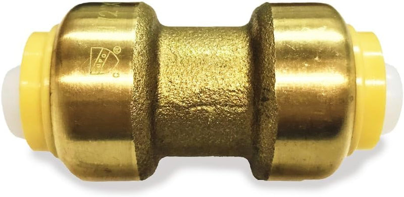 Fittings 1/2" - 3/4" Pushfit Straight Coupling - 1/2" x 1/2" - 3/4" x 3/4" - PEX Brass Push-fit Coupling - Push-to-Connect Plumbing Fittings for PEX Copper CPVC